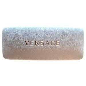 VERSACE Eyewear Case White Texture Gold Logo Designer Sunglasses Glasses Holder